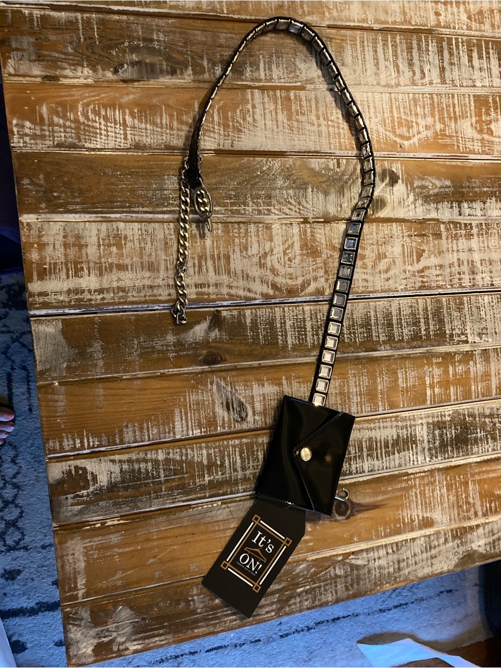 Black jewel studded belt
